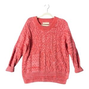 Pilcro by Anthropologie Red/Pink Cable Knit Sweater Size XS